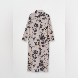 Floral Beige and Black Women's Dress
